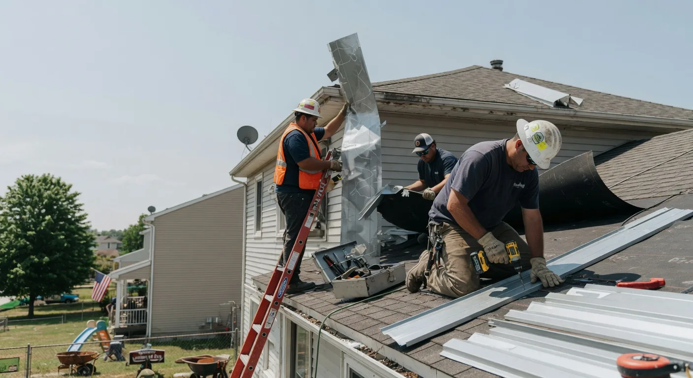 Storm Damage Metal Roof Repair in Sun City, KS